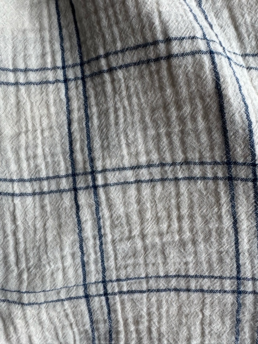 Madewell Cream Button-Up Muscle Tee with Blue Windowpane Plaid - Picture 8 of 10